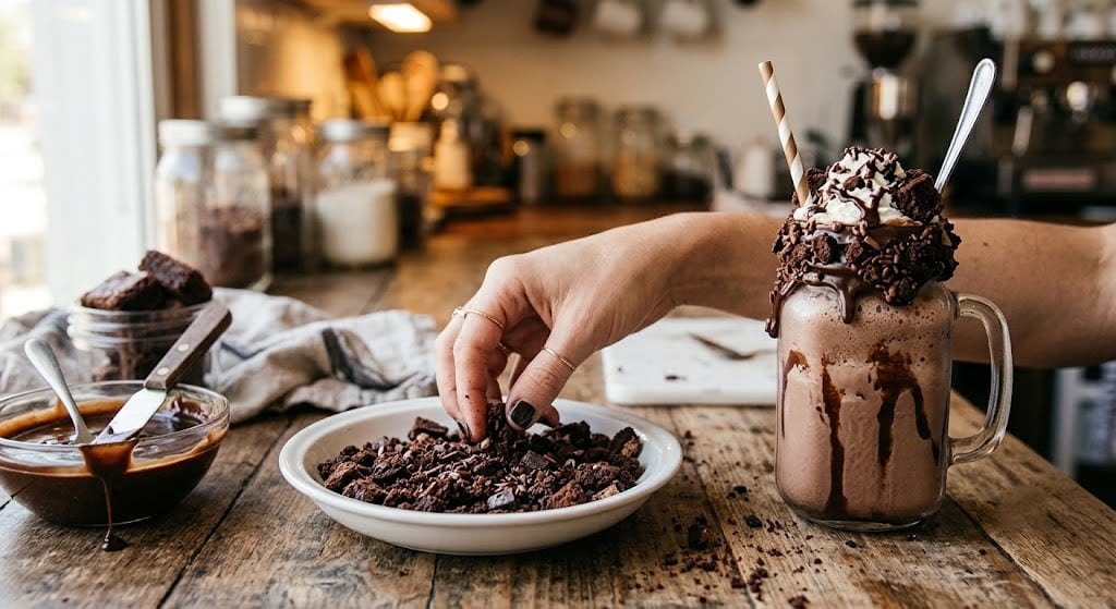 Loaded brownie crumb and fudge rim hack.